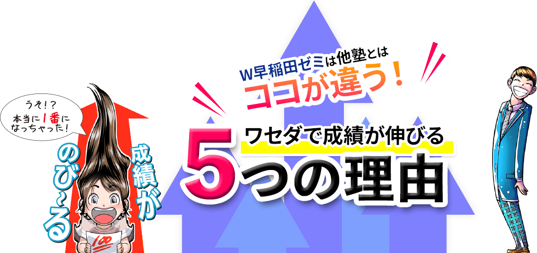 Ｗ早稲田ゼミは他塾とはココが違う! ワセダで成績が上がる 5つの理由